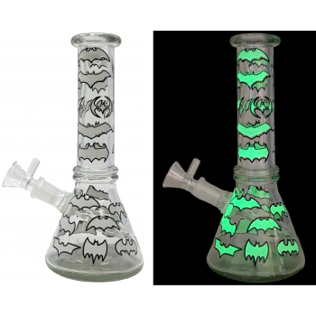 8'' GITD Bats Beaker Water Pipe 14MM Female 